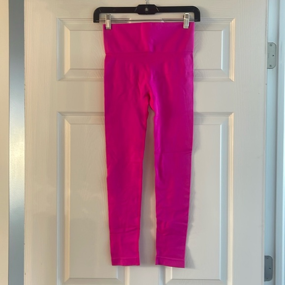 Pants - Hot pink stretch, rib pants